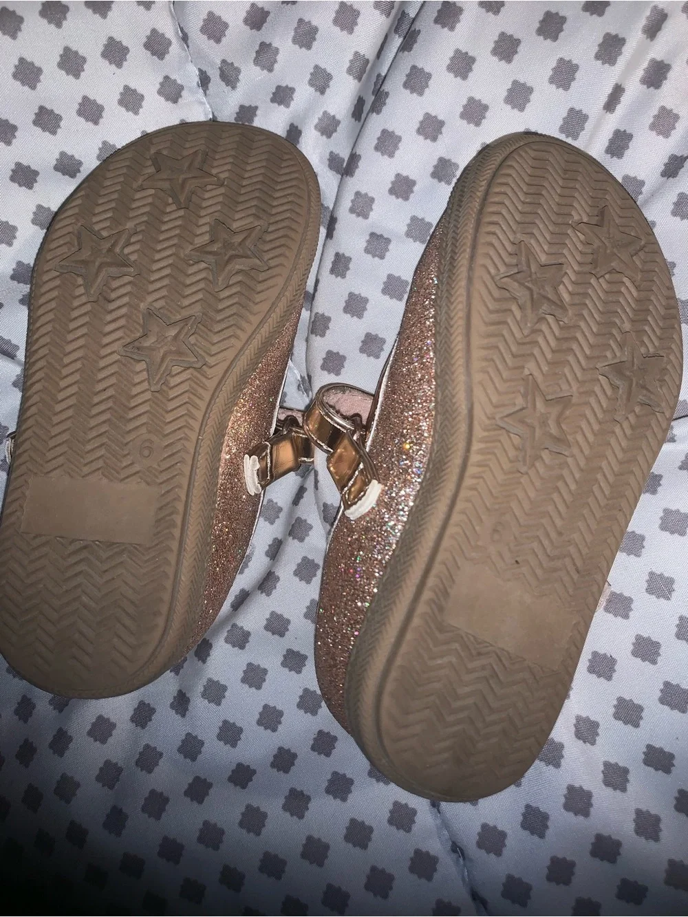 Girls' Rose Gold Glitter Mary Jane Shoes